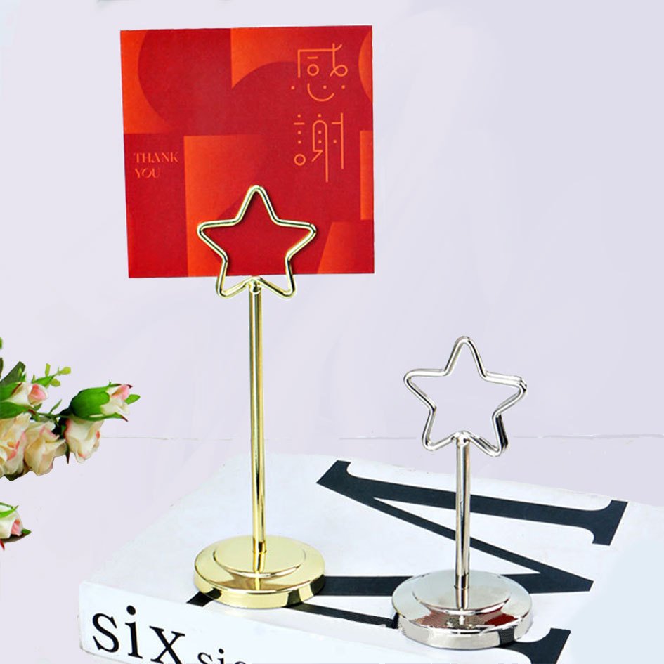star shaped thickened metal table number and menu card holder