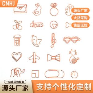 Three Tone Electroplated Novelty Metal Paper Clips