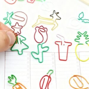 Two Tone Creative Shaped Metal Paper Clips for Office Files