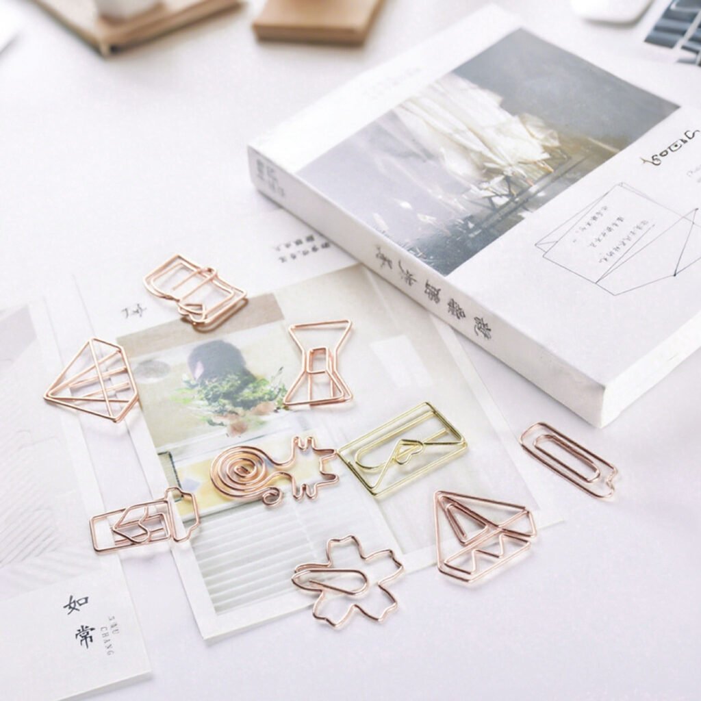 two tone electroplated cartoon shaped metal paper clips