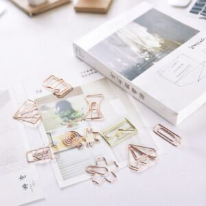 Two Tone Electroplated Cartoon Shaped Metal Paper Clips