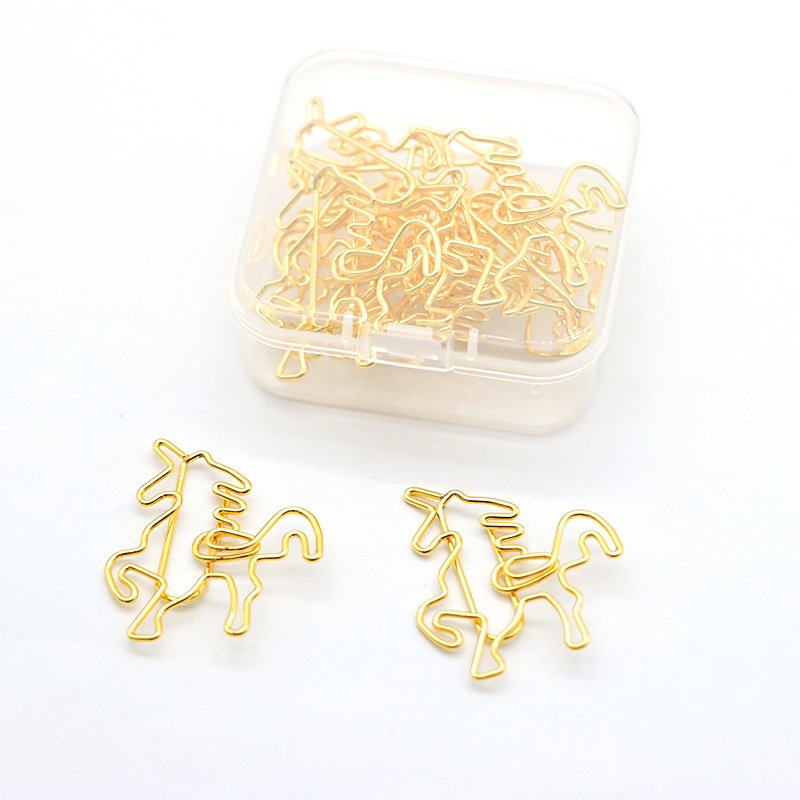 unicorn shaped metal paper clips for office