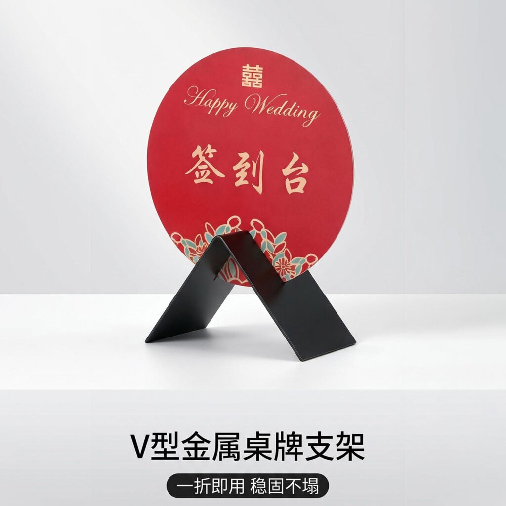 v shaped place card holder for wedding reception tables