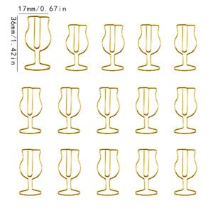 Wine Glass Shaped Metal Paper Clips for Restaurant Use