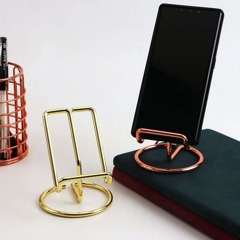 wrought iron desktop phone stand and card holder